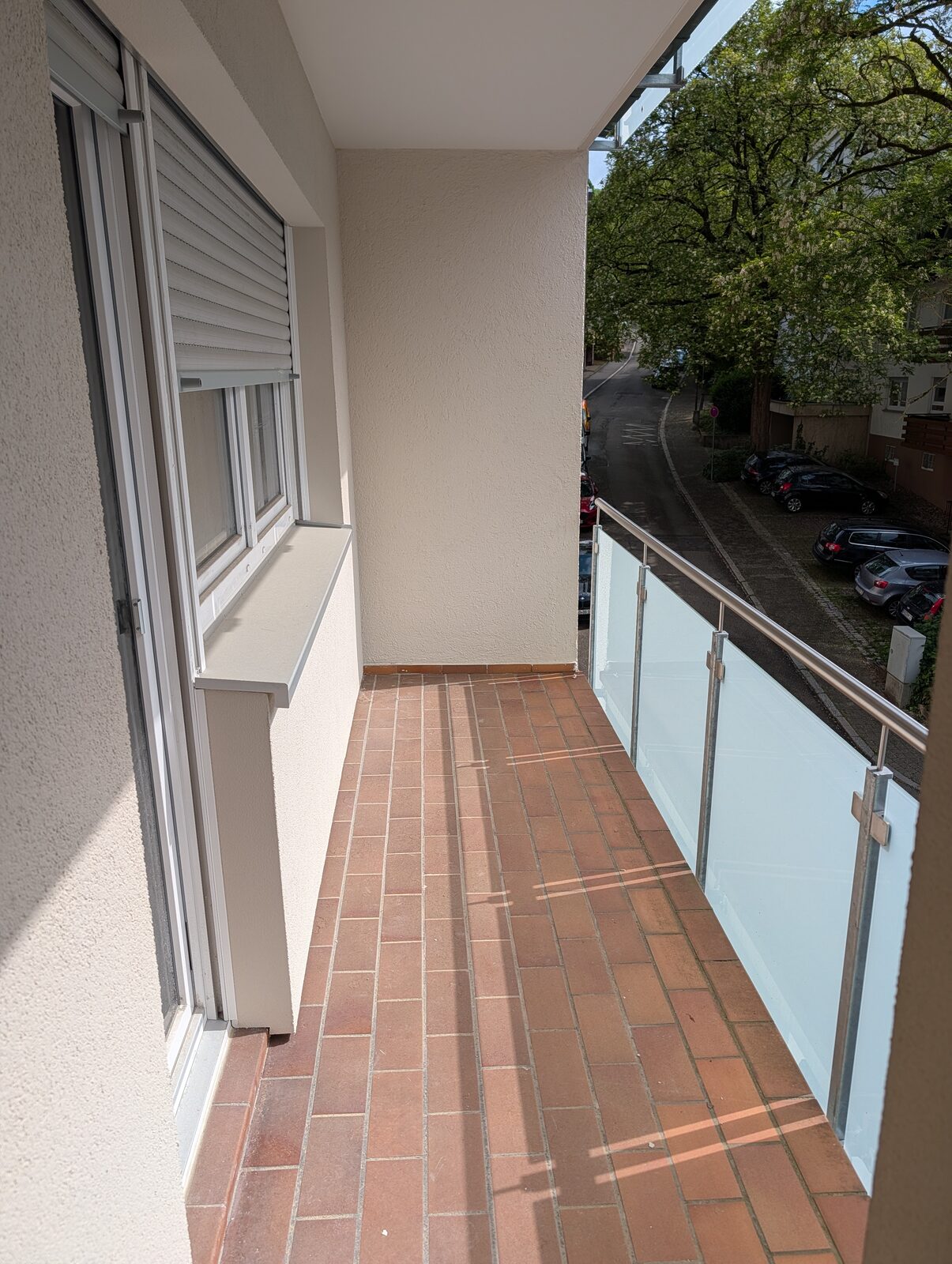 Balkon der Wohnung mit Blick in die Weinbergstraße